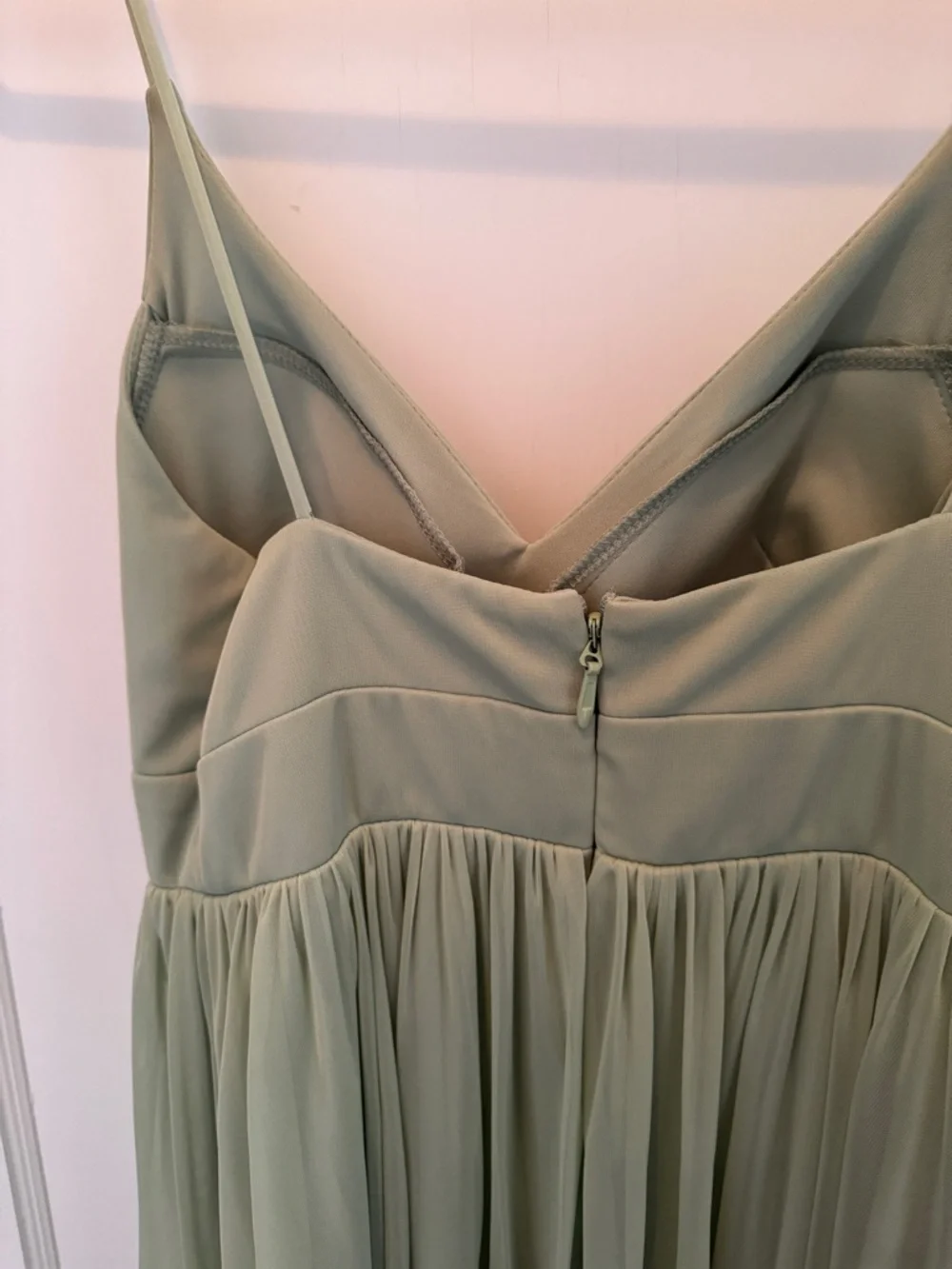Azazie Sage Green Spaghetti Strap Chiffon Maxi Dress - Picture 3 of 6